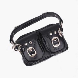 Multi-Pocket Handle Bag _ Black