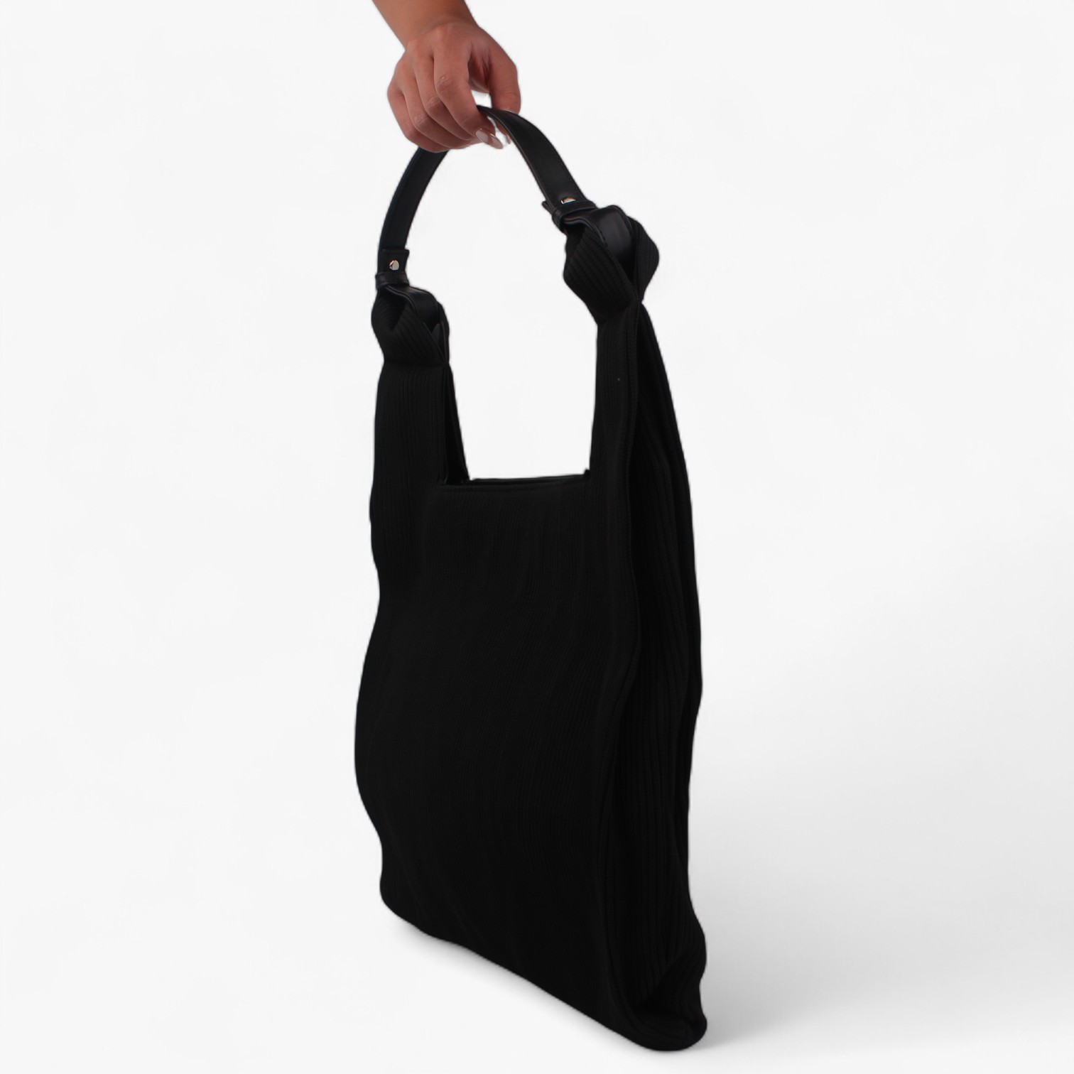 MM_FW_2025_textured tote_black_1 Textured Tote bag - Image 1