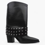Punched Skirt Boot _ Black