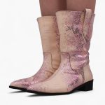 Anti Slouch Boot _Pink & Cream leather - Image 6