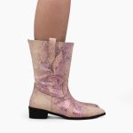 Anti Slouch Boot _Pink & Cream leather - Image 2