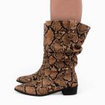 Slouchy Boot _ Brown snake