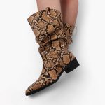 Slouchy Boot _ Brown snake - Image 6