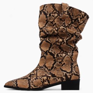 Slouchy Boot _ Brown snake