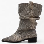 Slouchy Boot _ silver snake
