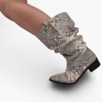 Slouchy Boot _ silver snake - Image 11