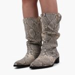 Slouchy Boot _ silver snake - Image 3