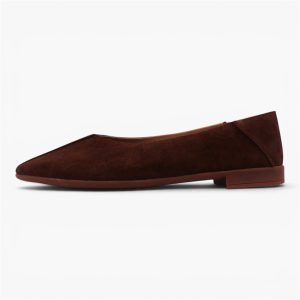 Sharp Point Flats _ Espresso Suede